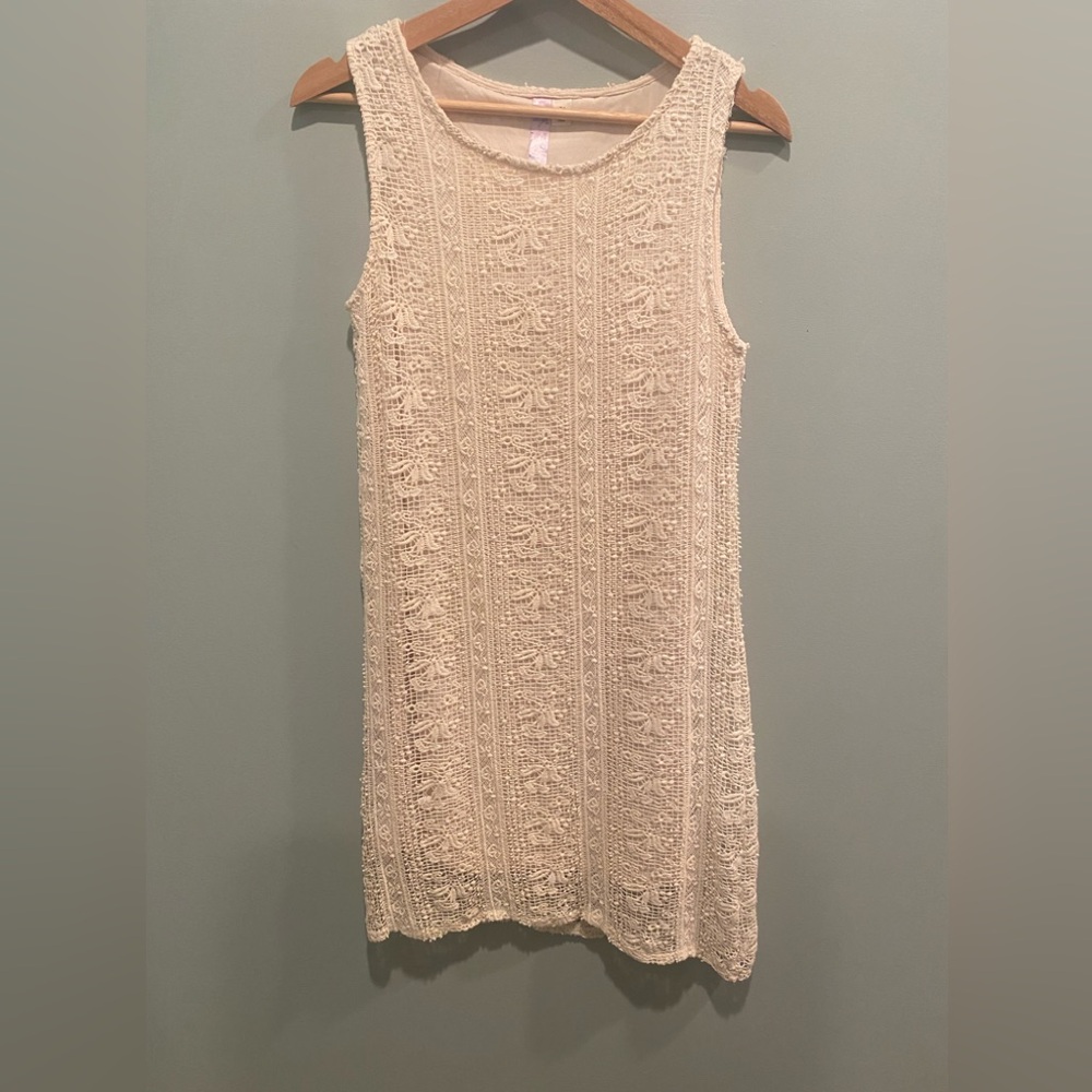 Cream crochet dress size Medium